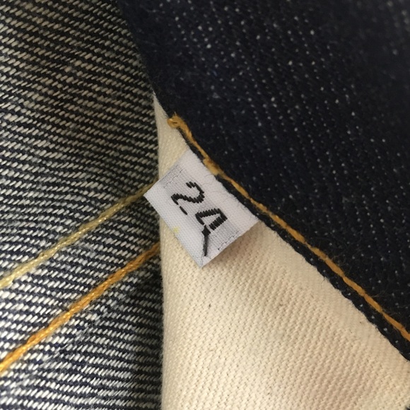 Imogen + Willie Flare Leg High Rise Denim Jeans in Dark Blue Wash - Picture 8 of 9